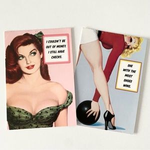 🦋 3/$15 Vintage Pin-up Model Postcards (Set of Two)